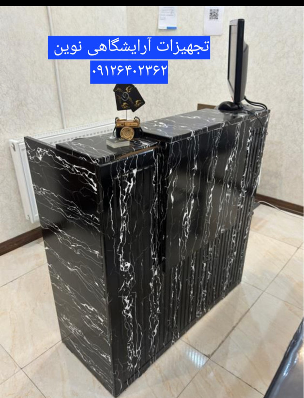 میزکانتر میزمنشی دررنگ بندی سفیدومشکی وکیوم کرکره ای