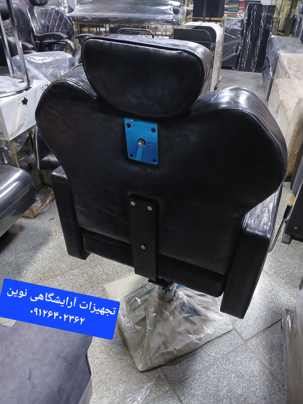 صندلی آرایشگاهی جک پدالی چرم آلگرو براق پشتی جک گازی میباشد