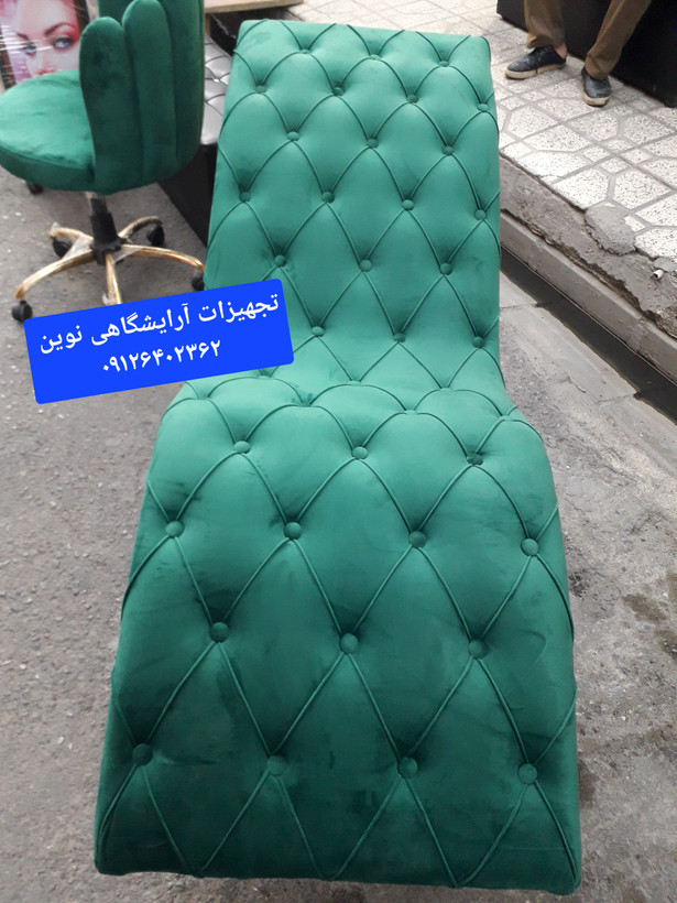 تخت آرایشگاهی تخت مژه مدل موجی دررنگ بندی متنوع پارچه دیاموند با بالشت