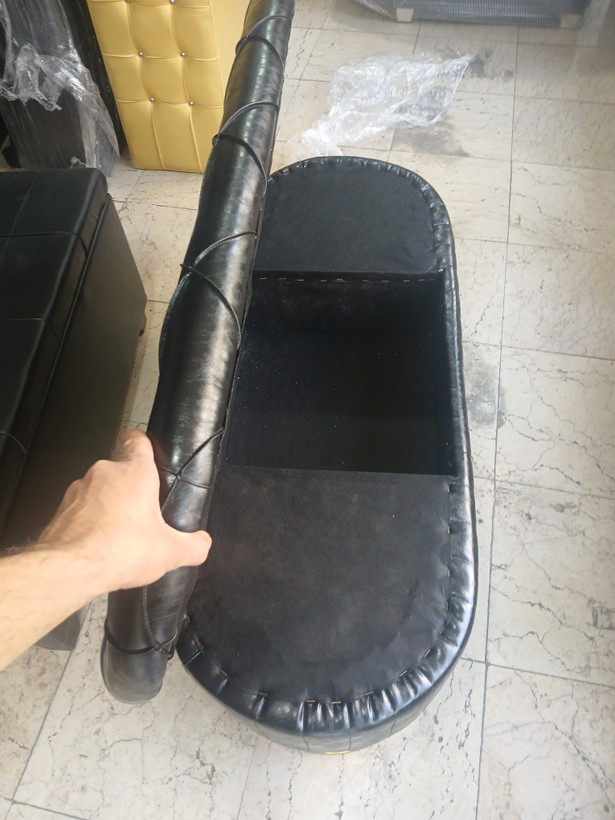 پاف باکسدار سه نفره چستر دررنگ بندی متنوع پارچه وچرم