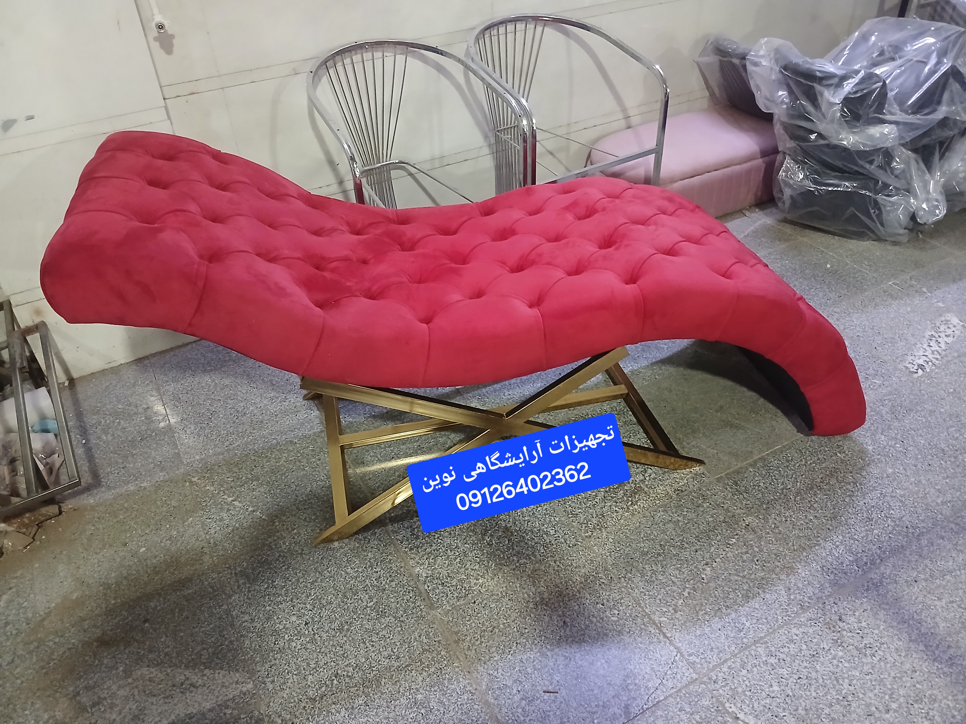تخت آرایشگاهی تخت مژه مدل موجی بابالشت دررنگ بندی متنوع پارچه دیاموند
