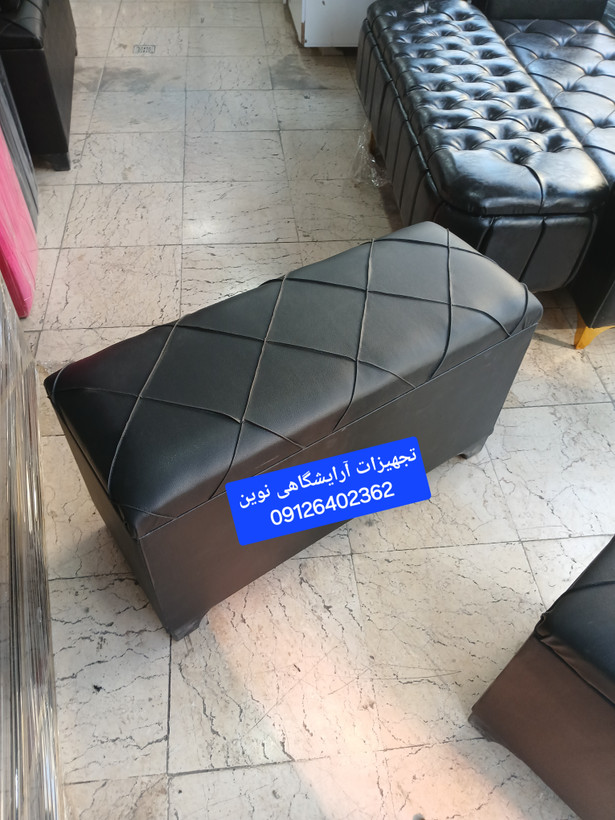 پاف سه نفره باکسدار دررنگ بندی متنوع پارچه وچرم
