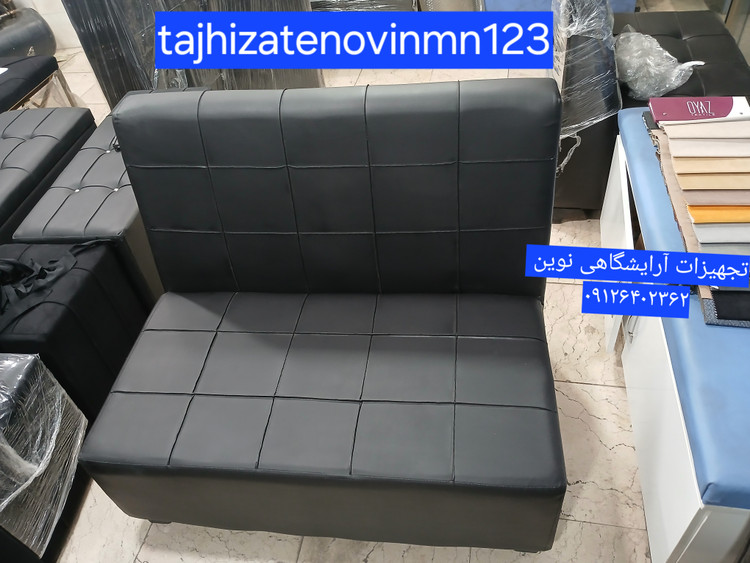 مبل گیم نت مبل کافی نت دونفره چرم مشکی کلاف چوب