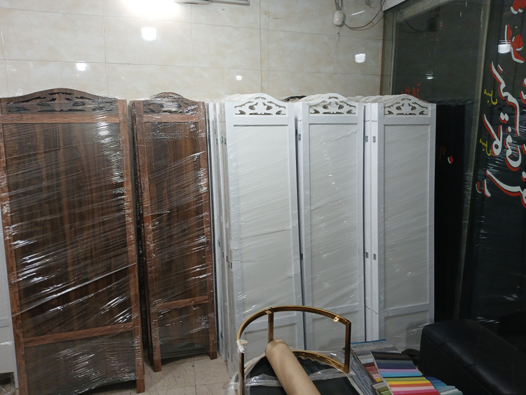پاراوان پارتیشن جداکننده4لنگه دررنگ بندی سفیدومشکی قهوای ساده وعکسدار