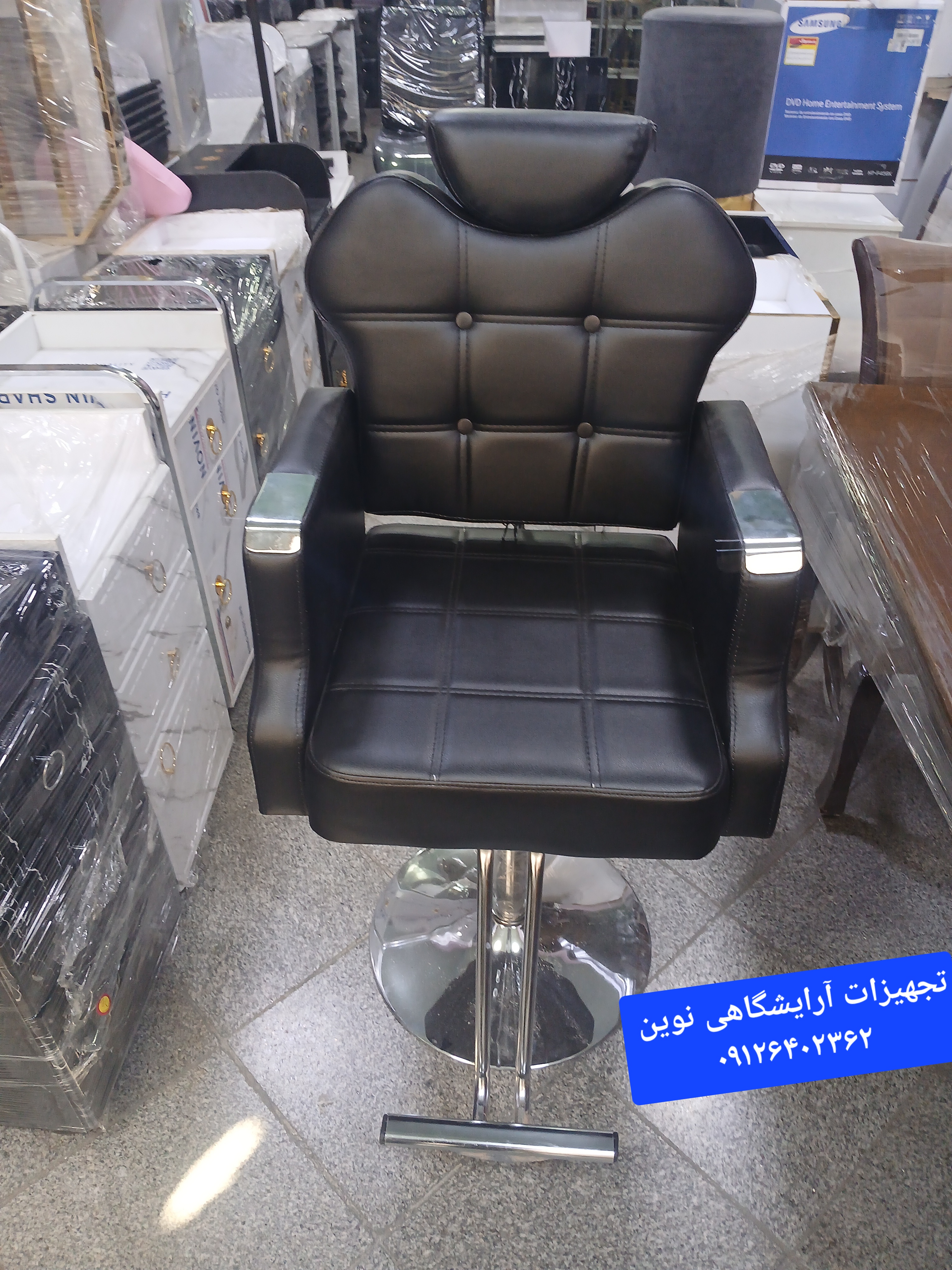 صندلی اصلاح آرایشگاهی مدل گلایل در رنگ بندی متنوع  جک دستی کلاف آهن کشی شده